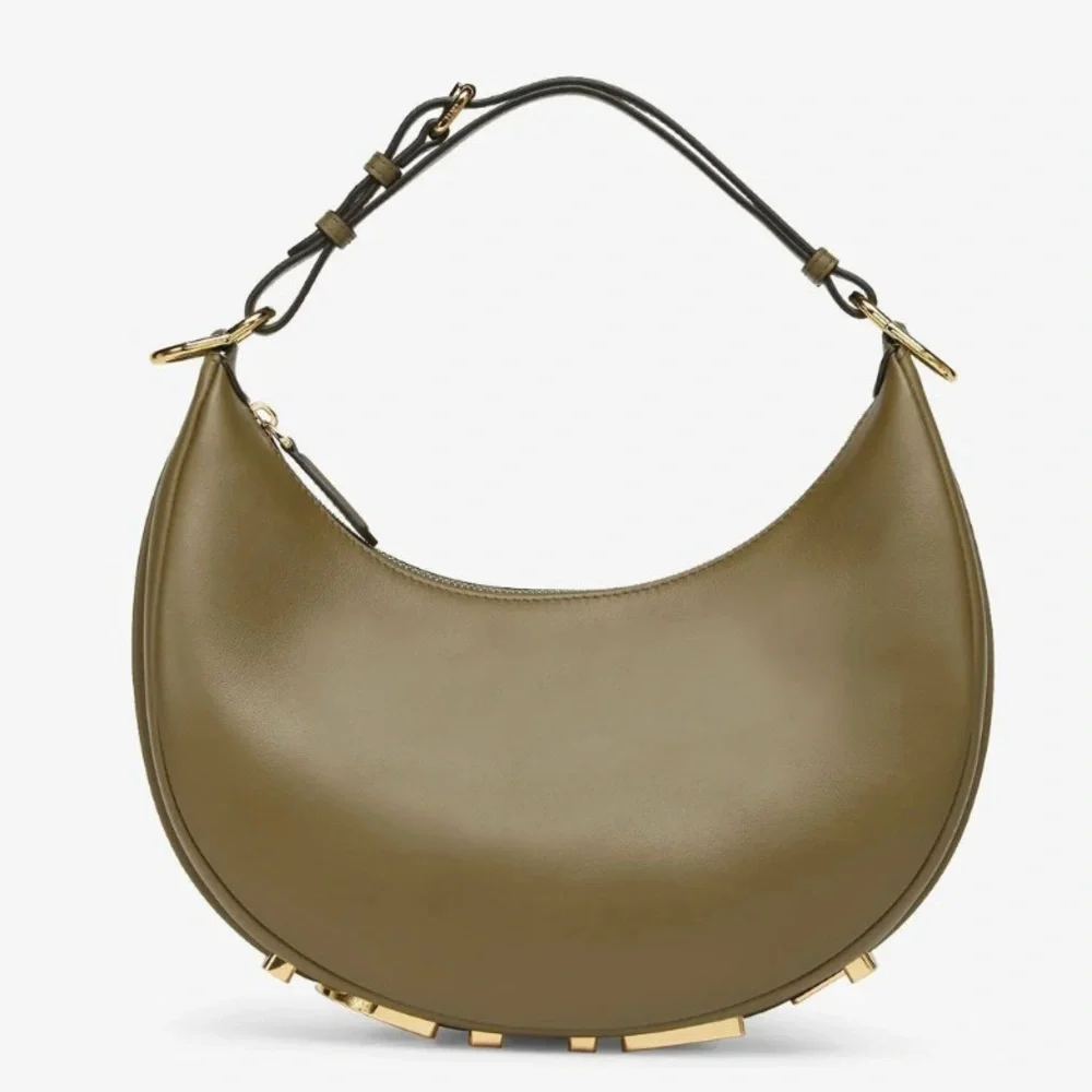 FENDI Fendigraphy logo embellished leather hobo shoulder bag